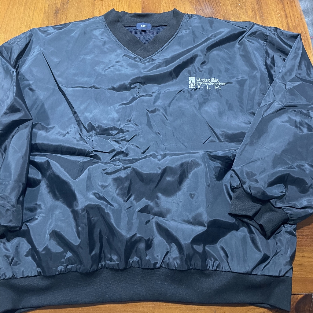 Cedar Fair Point V.I.P. Black Unisex Pullover Windbreaker Jacket Size 2xl